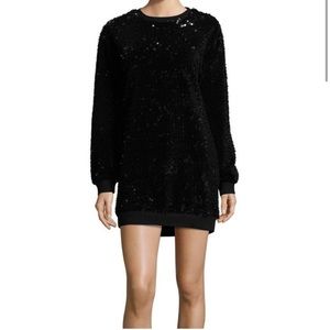 Loose black sequin dress